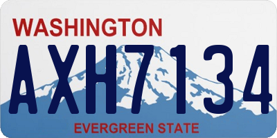 WA license plate AXH7134