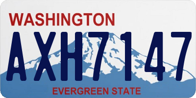WA license plate AXH7147