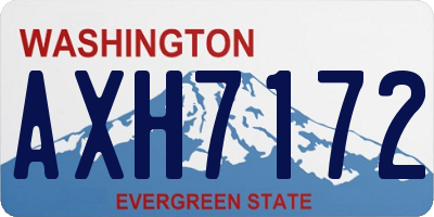 WA license plate AXH7172