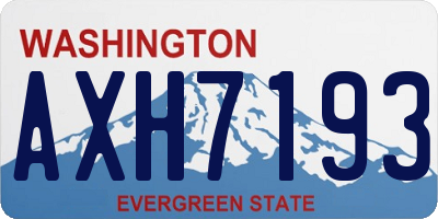 WA license plate AXH7193