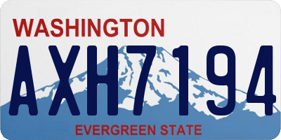 WA license plate AXH7194
