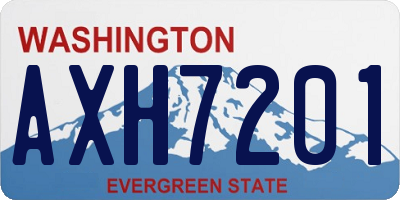 WA license plate AXH7201