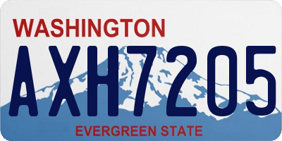 WA license plate AXH7205