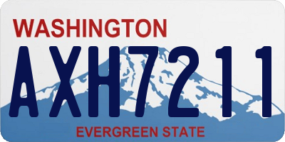 WA license plate AXH7211