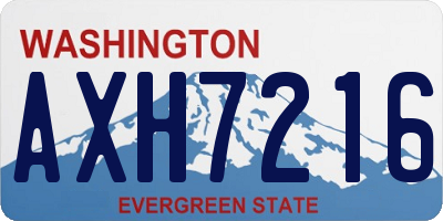 WA license plate AXH7216