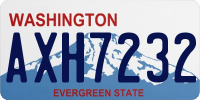 WA license plate AXH7232