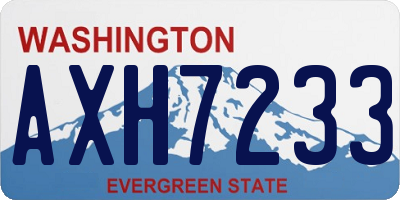WA license plate AXH7233
