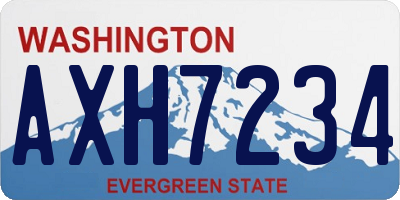 WA license plate AXH7234
