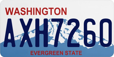 WA license plate AXH7260
