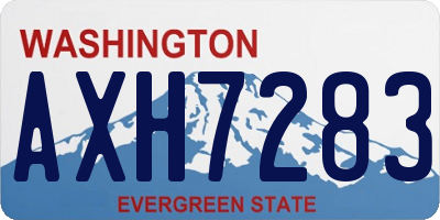 WA license plate AXH7283