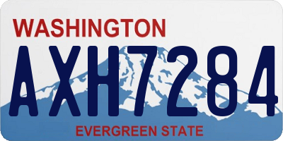 WA license plate AXH7284