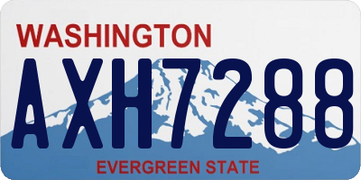 WA license plate AXH7288