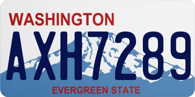 WA license plate AXH7289
