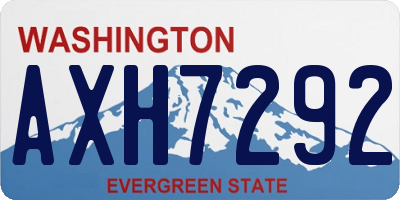 WA license plate AXH7292