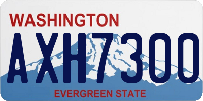 WA license plate AXH7300