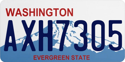WA license plate AXH7305