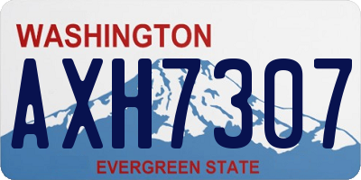 WA license plate AXH7307
