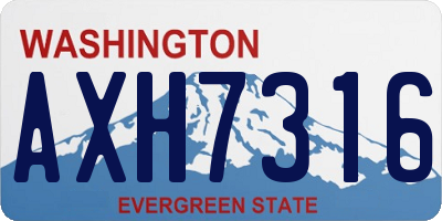 WA license plate AXH7316
