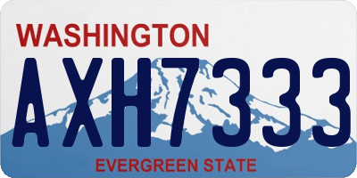 WA license plate AXH7333