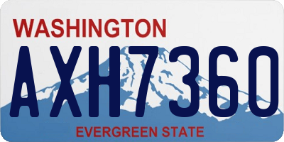 WA license plate AXH7360