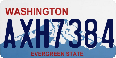 WA license plate AXH7384