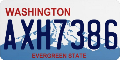 WA license plate AXH7386
