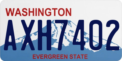 WA license plate AXH7402