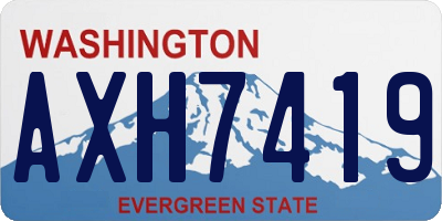 WA license plate AXH7419