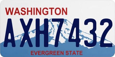 WA license plate AXH7432