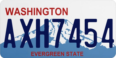 WA license plate AXH7454