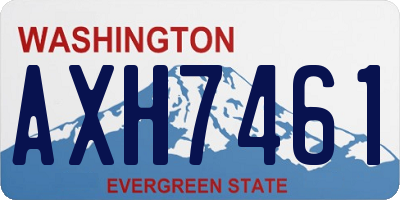 WA license plate AXH7461