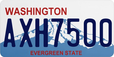 WA license plate AXH7500