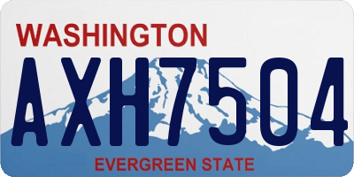 WA license plate AXH7504