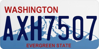 WA license plate AXH7507