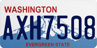 WA license plate AXH7508