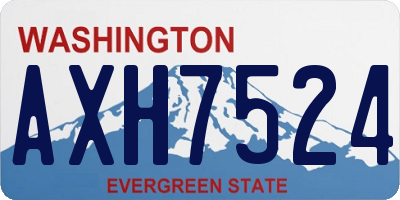 WA license plate AXH7524