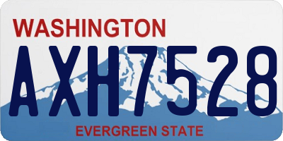 WA license plate AXH7528