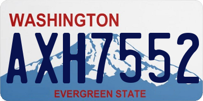 WA license plate AXH7552