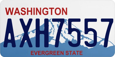 WA license plate AXH7557