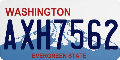 WA license plate AXH7562