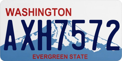 WA license plate AXH7572