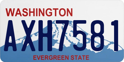 WA license plate AXH7581
