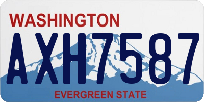 WA license plate AXH7587