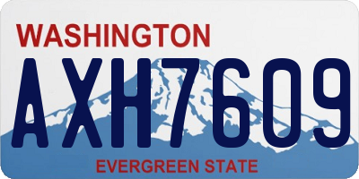 WA license plate AXH7609