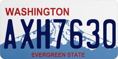 WA license plate AXH7630