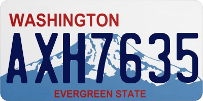 WA license plate AXH7635