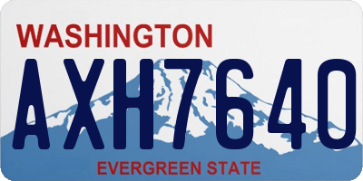 WA license plate AXH7640