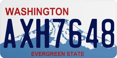 WA license plate AXH7648