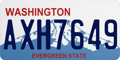 WA license plate AXH7649