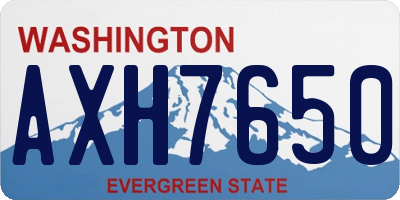 WA license plate AXH7650
